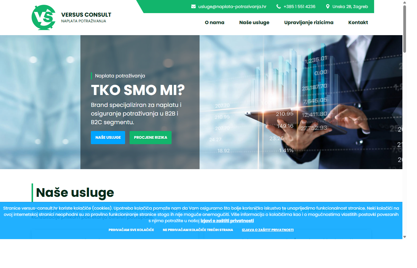 Pregled web stranice naplata-potrazivanja.hr